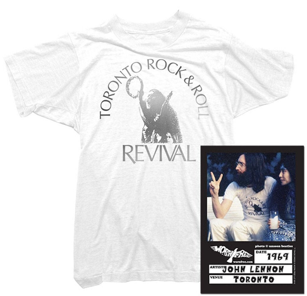 Image of John Lennon T-Shirt - Rock & Roll Revival Tee Worn By Mens