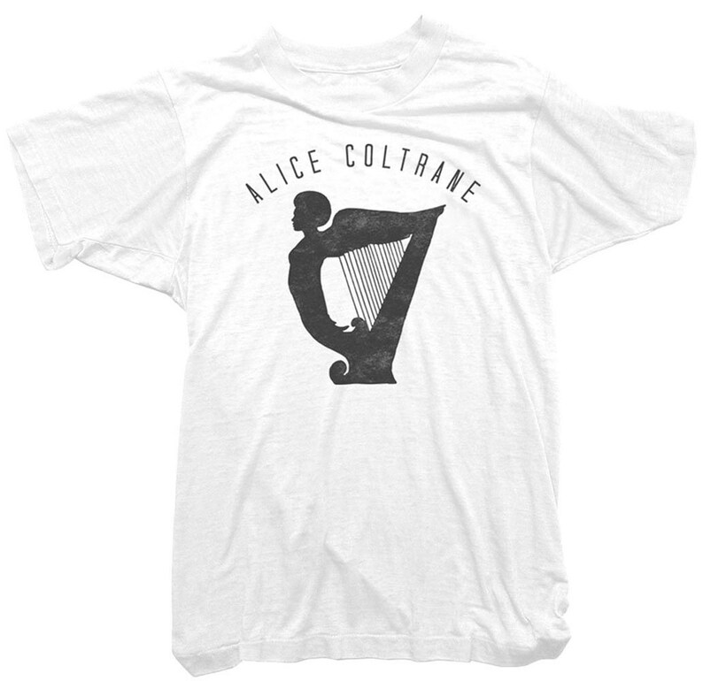 Organic Cotton Officially Licensed Alice Coltrane Womens T-Shirt Harp Bust Tee