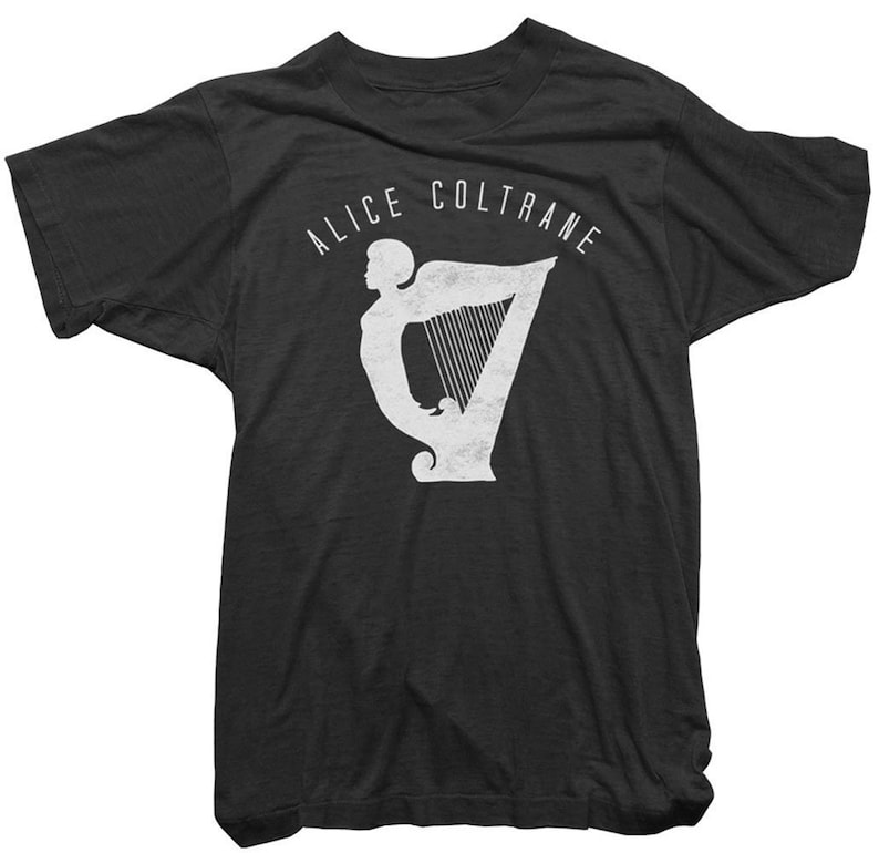 Organic Cotton Officially Licensed Alice Coltrane Womens T-Shirt Harp Bust Tee