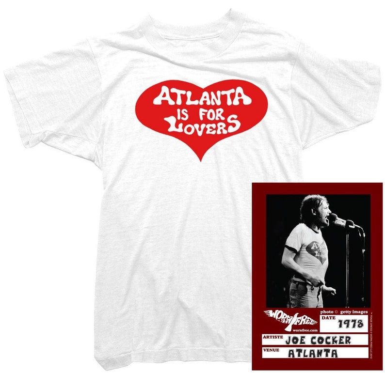 Atlanta Is For Lovers Tee worn by Joe Cocker Organic Cotton Joe Cocker Womens T-Shirt Officially Licensed
