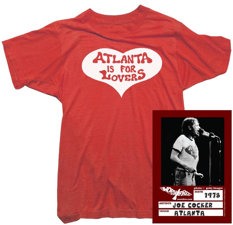 Atlanta Is For Lovers Tee worn by Joe Cocker Organic Cotton Joe Cocker Womens T-Shirt Officially Licensed