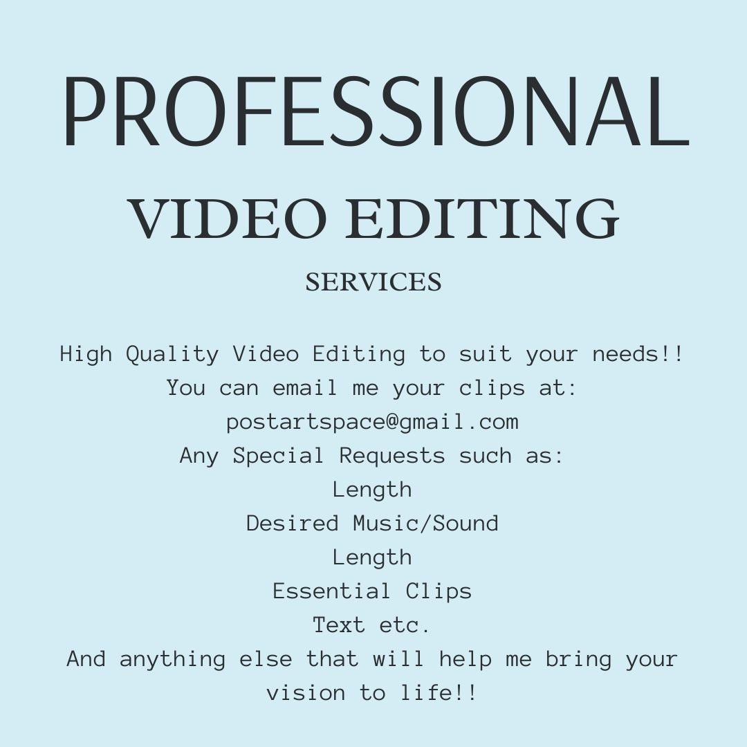 Professional Video Editing/up to 5 Minutes Long Video Editing Services