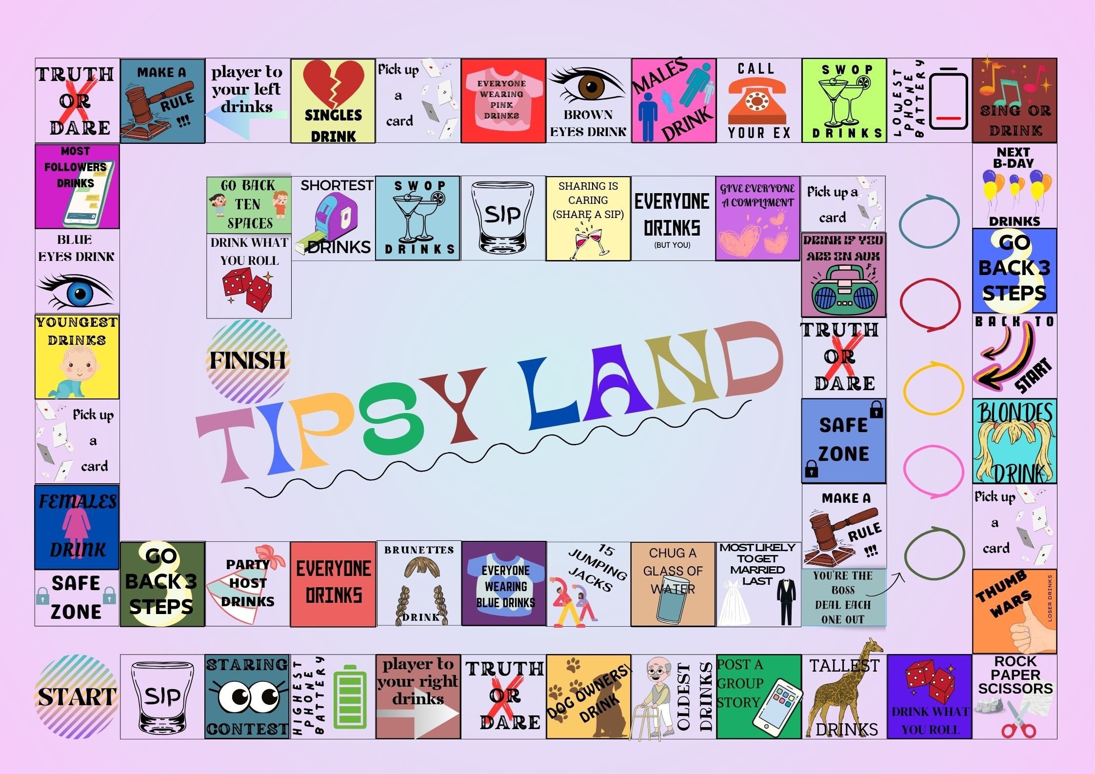 Downloadable Drinking Board Game - Etsy