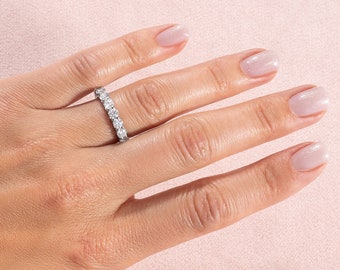 Minimalist 3 Carat Diamond Full Eternity Band Ring Women Wedding Ring Diamond Eternity Stacking Ring