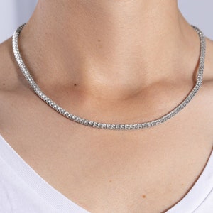 13.5 Carat Big Tennis White Diamonds Eternity Necklace F-G Color Amazing Diamonds Necklace