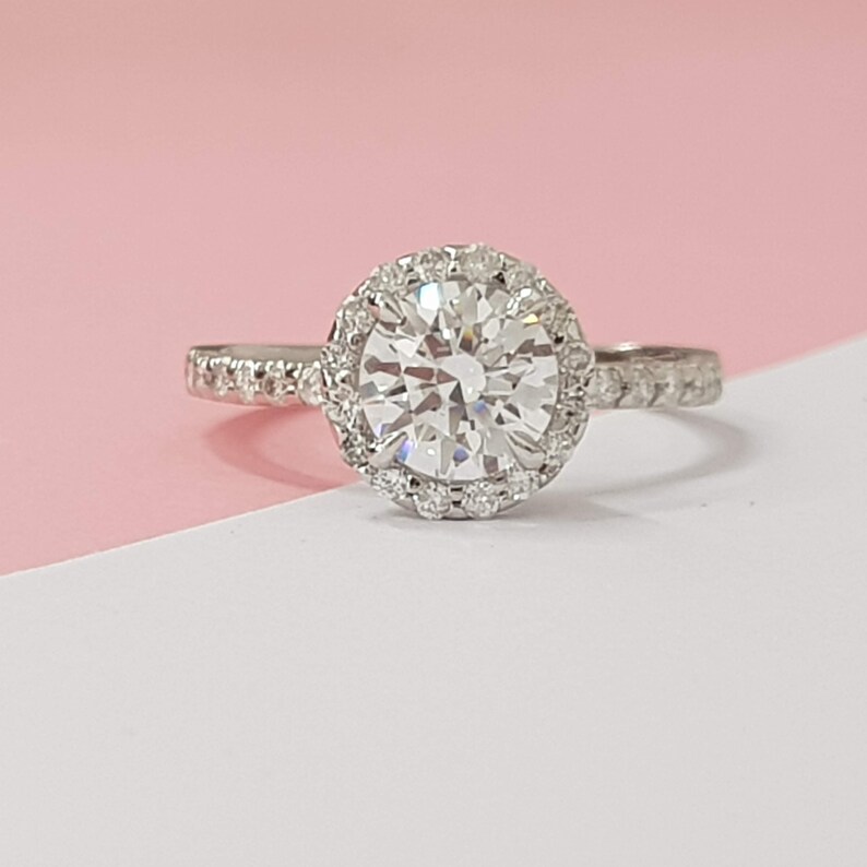 2.50 Ct Beautiful Real Diamond Engagement Ring Round Cut 14K | Etsy