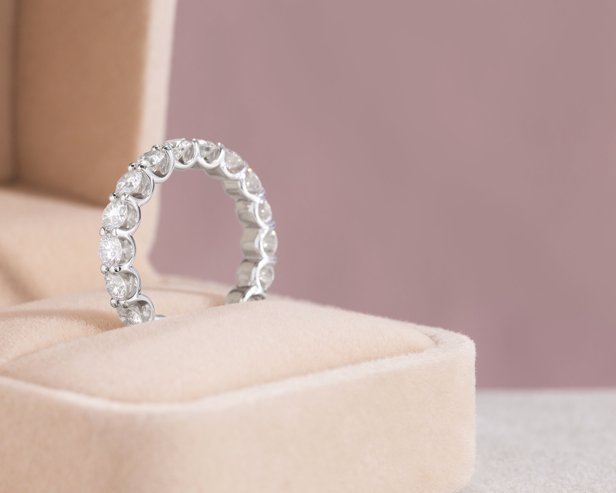 3 Carat Diamond Full Eternity Band Ring, Minimalist Wedding Ring Women ...