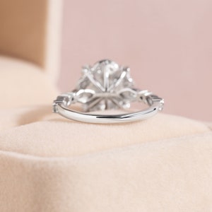 1.55 Ct Beautiful Floral Engagement Ring Round Cut Diamond Flower Wedding Ring For Her Natural Inspired Unique Ring image 4