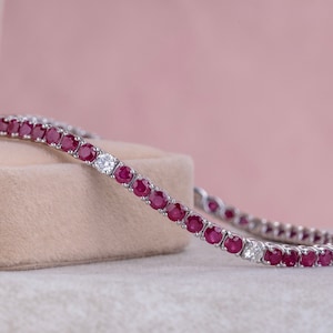 Ruby Tennis Bracelet Gold