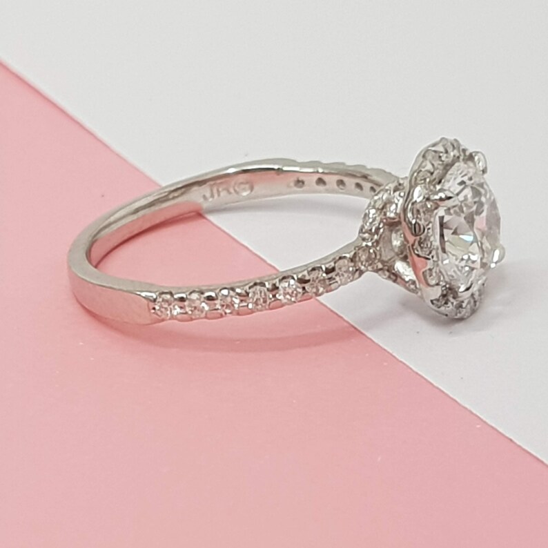 2.50 Ct Beautiful Real Diamond Engagement Ring Round Cut 14K Etsy