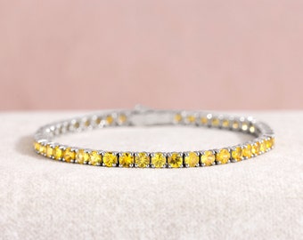 Yellow Sapphire Bracelet, Birthstone Bracelet