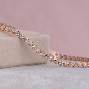 Spezielle Diamanten Armband 2 Ct Hellrosa-Natur Fancy Pink Diamant 14k Rose Gold Tennis Armband für Sie