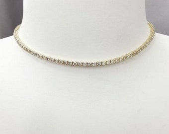 Tennis Necklace 4.8 Ct Diamond, 13-15 inch Diamond Tennis Necklace, 4 Prongs Setting, 14Kt Gold Genuine Natural Beautiful White Diamonds VVS