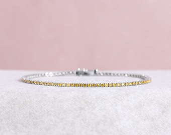 1.8 TCW Yellow Diamond Tennis Bracelet For Anniversary