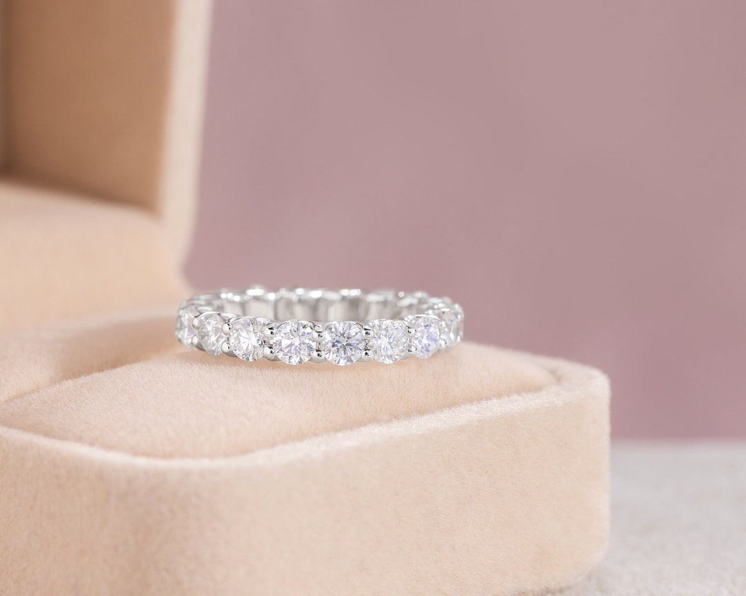 3 Carat Diamond Full Eternity Band Ring, Minimalist Wedding Ring Women ...