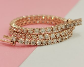 2 Ct Diamond Tennis Bracelet, 14K Gold Diamond Bracelet, 14Kt Gold Genuine Natural Diamond Bracelet, Beautiful White Diamond Bracelet