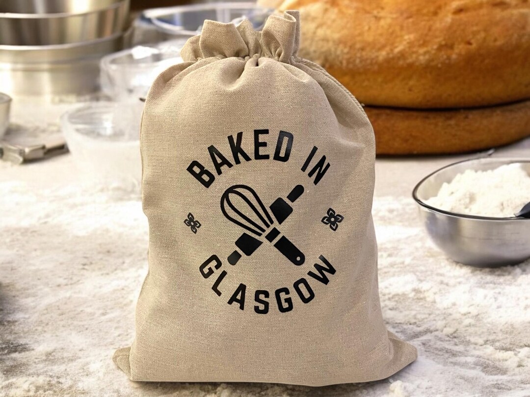 Sacchetto per il pane in lino personalizzato: contenitore