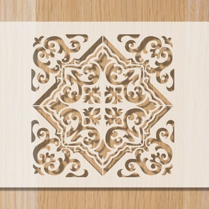 Plantilla para azulejos Art Déco: Plantilla para hornear y manualidades