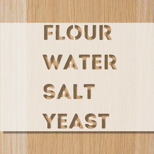 Flour Water Salt Yeast Bread Stencil: Reusable Baking Decoration