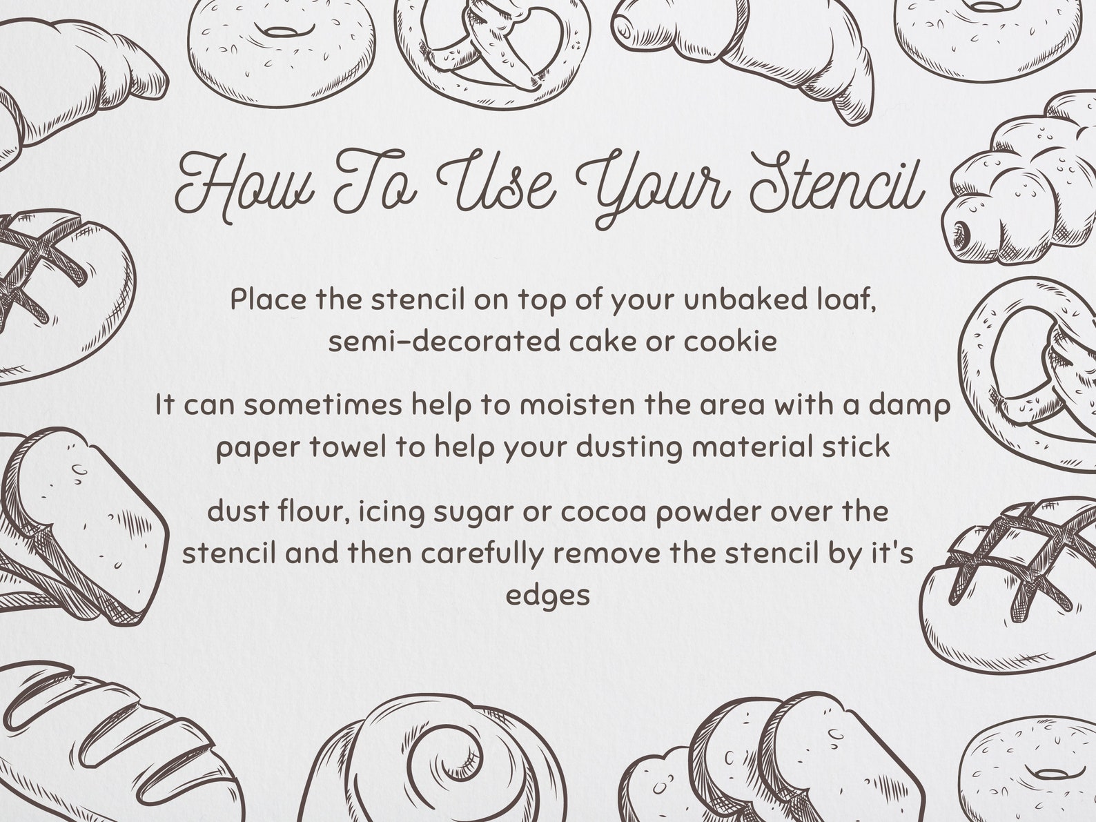 BREAD BAKER STENCIL Bundle 4pc Stencils Fresh Bread I Loaf Etsy