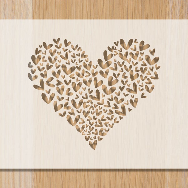 Heart of Hearts Stencil - Love Heart Stencil Baking Stencil Bread Stencil Sourdough Stencil Wall Stencil Craft Stencil Baking Gift