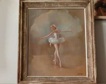 Vintage Original Pastel of A Ballet Dancer / Ballerina By Artist Sigmund Menkes (1896- 1986)