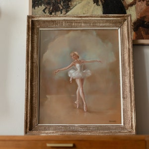 Vintage Ballerina Pastel Original and signed by Artist Sigmund Menkes (1896 - 1986) - Vintage Ballet Dancer Pastel