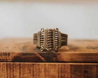 C.1900 Antique Bracelet in Twisted Brass Wire, Medieval style