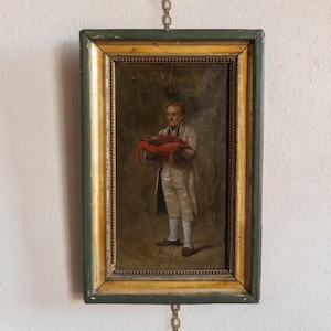 Antique portrait oil painting, portrait of man, Antique Male Portrait Oil Painting, French Oil Painting, Original Oil Painting, Gold Frame