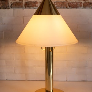 1990s Glasshutte Limburg Brass & Opaline Glass Vintage Table Lamp / Light Lamp 2 of 2 available image 5