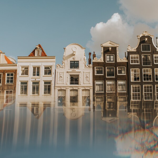 Amsterdam Fine Art Photography Print, Canal Houses, Wall Art