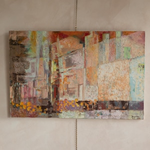 Vintage Abstract Oil Painting, Abstract Original Artwork, Abstract Contemporary Painting, Large Abstract Painting, Oil on Canvas, Colourful