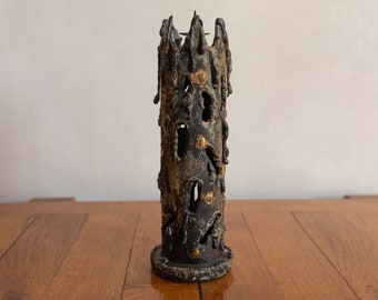 1960s - Vintage Iron Brutalist Standing Candle Holder