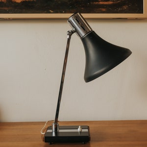 C1960 - Vintage Black & Chrome German Design Desk Lamp