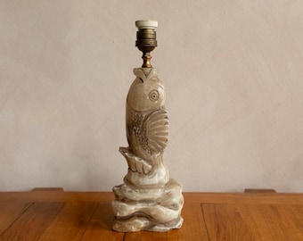 1930s - Vintage Alabaster Table Lamp - Brass an Porcelain Fitting