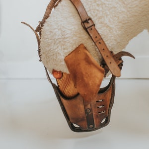 1930's Vintage Brown Leather Dog Muzzle image 4