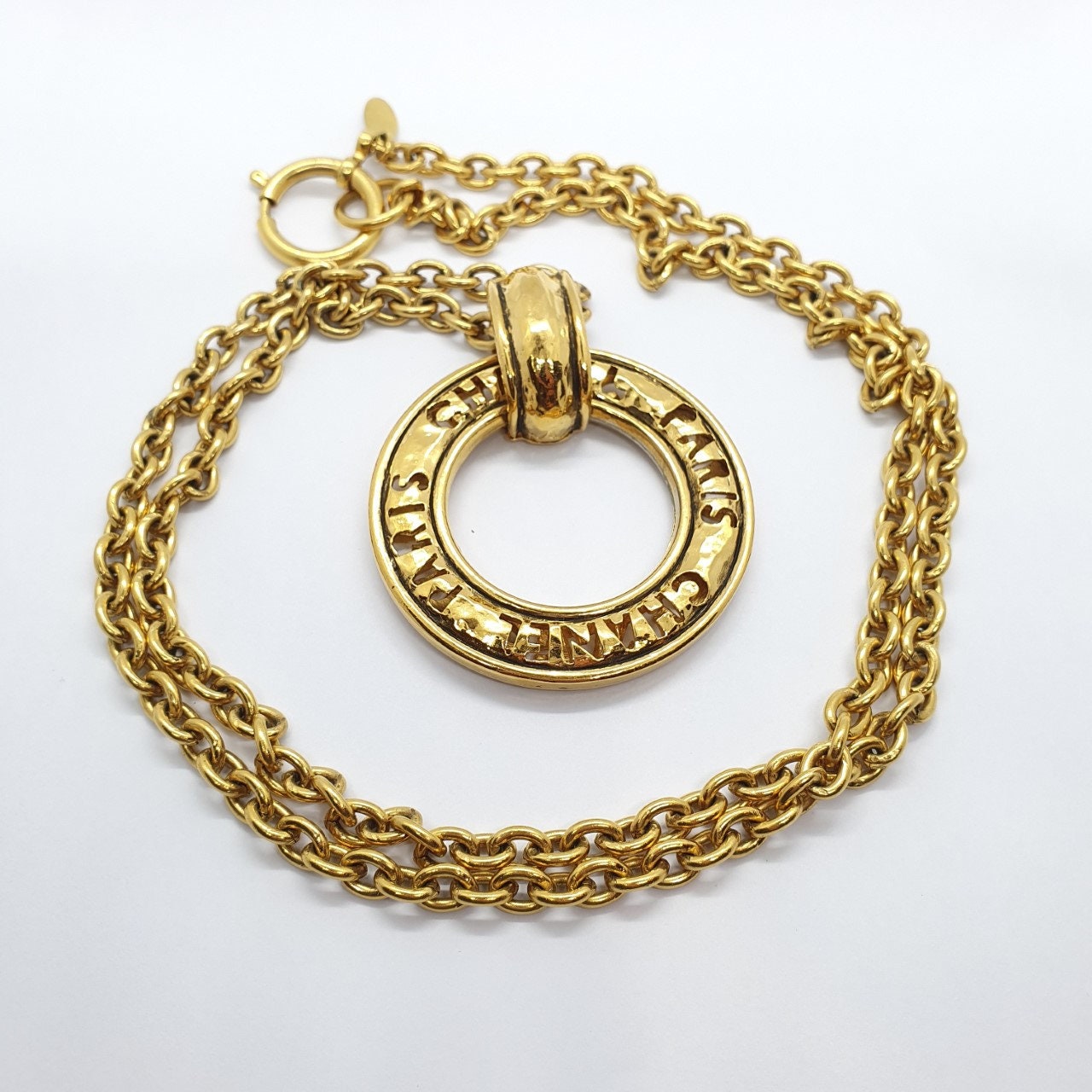 Chanel Gold Vintage 90's 1996 Spring Logo Cc Turnlock Choker Rare Necklace