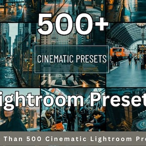 500 Cinematic Street Lightroom Presets, Desktop And Mobile Compatible, 500 Different Presets, Night Dark Midnight Urban For Instagram Photo