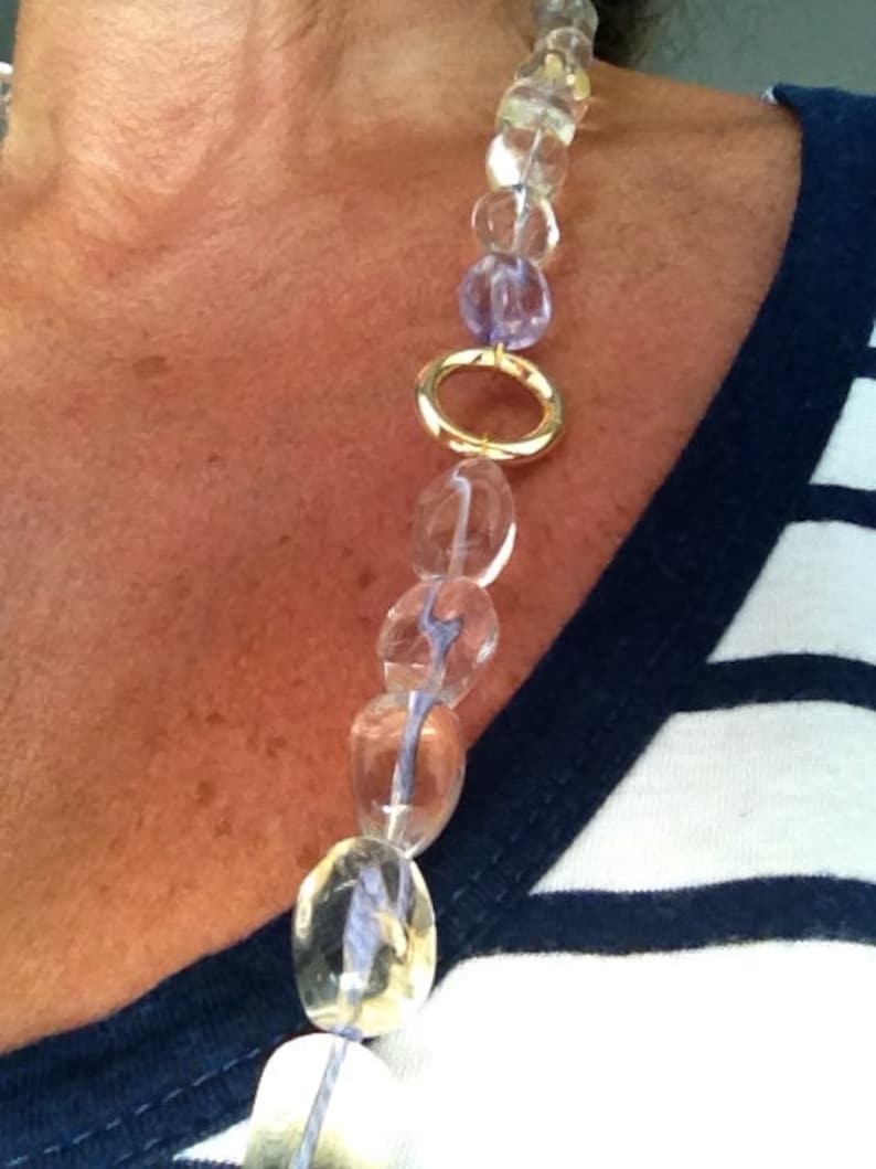 Citrino quartz necklace with amethyst