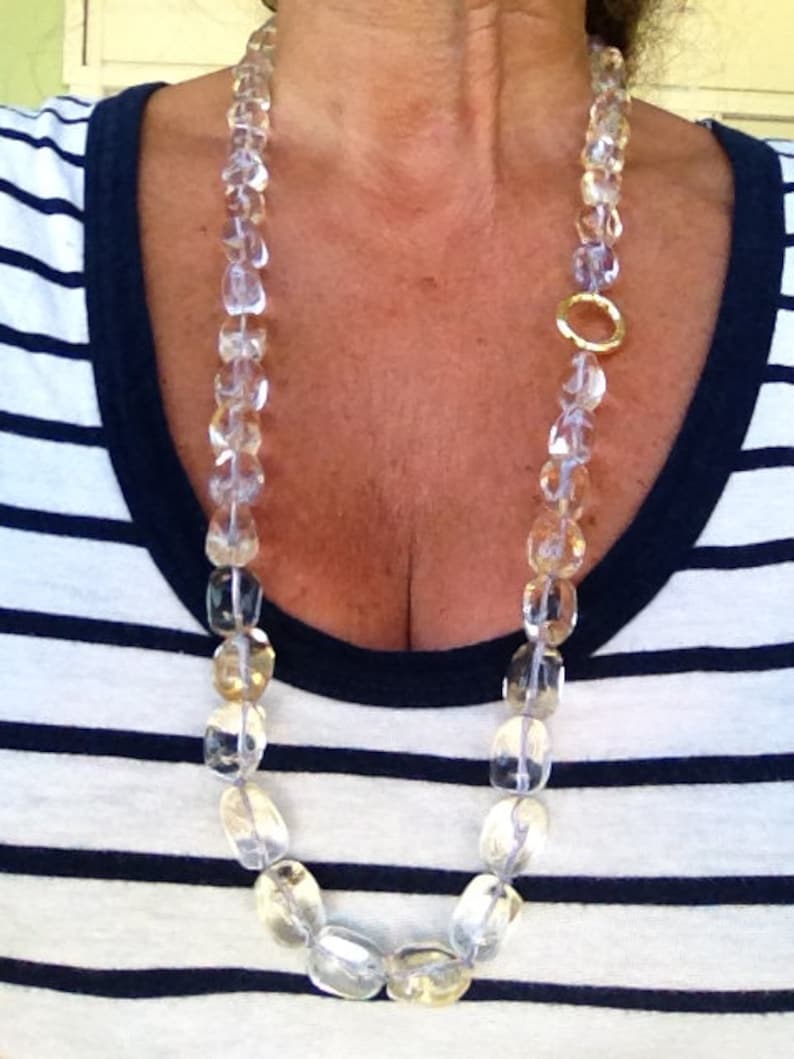 Citrino quartz necklace with amethyst
