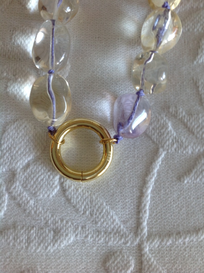 Citrino quartz necklace with amethyst