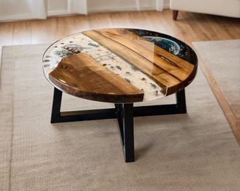 Hand-Painted Star Wars Epoxy Coffee Table: Battle of Hoth Resin Art.