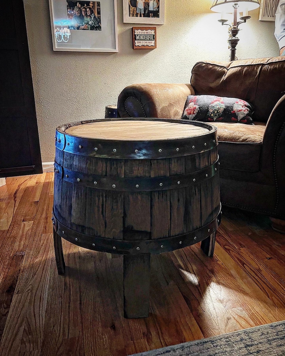 Whiskey Barrel Side Table Whiskey Barrel Coffee Table Etsy