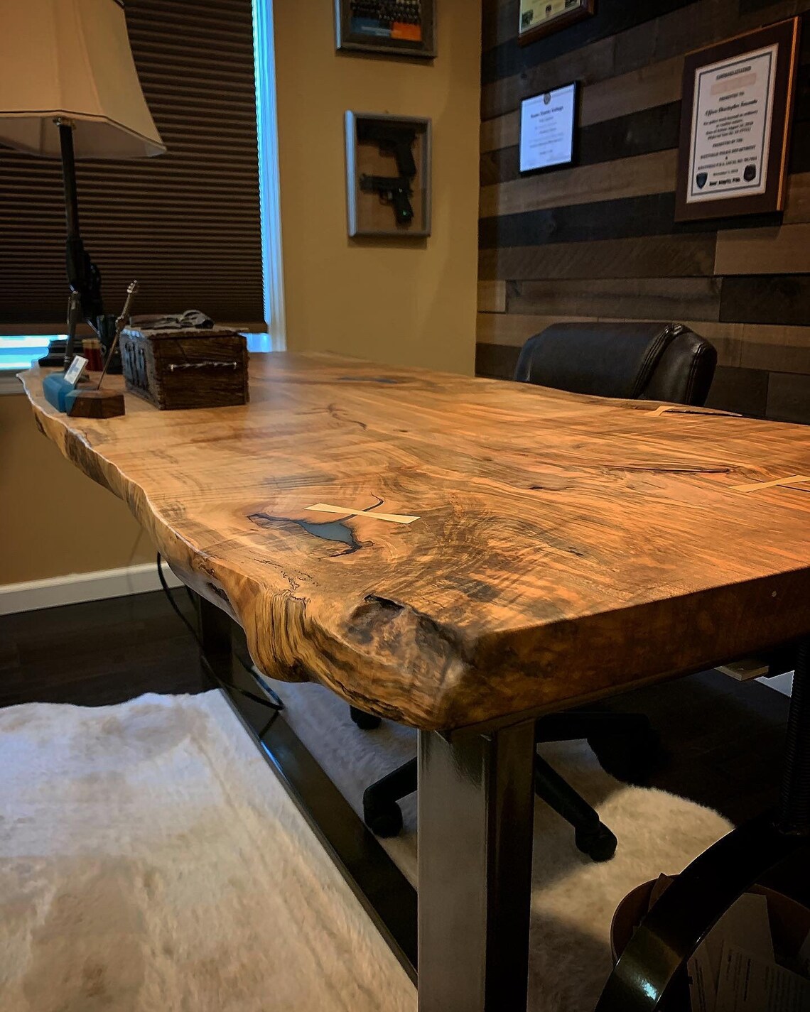 Live Edge Desk Rustic Desk Farmhouse Desk Etsy Canada