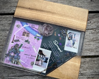Epoxy Wedding Bouquet Preservation Frame – Resin Flower Keepsake, Custom Memory Gift
