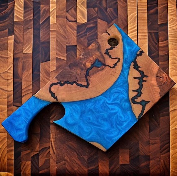 Epoxy River Maple Hatchet Serving Board: Viking Axe Charcuterie