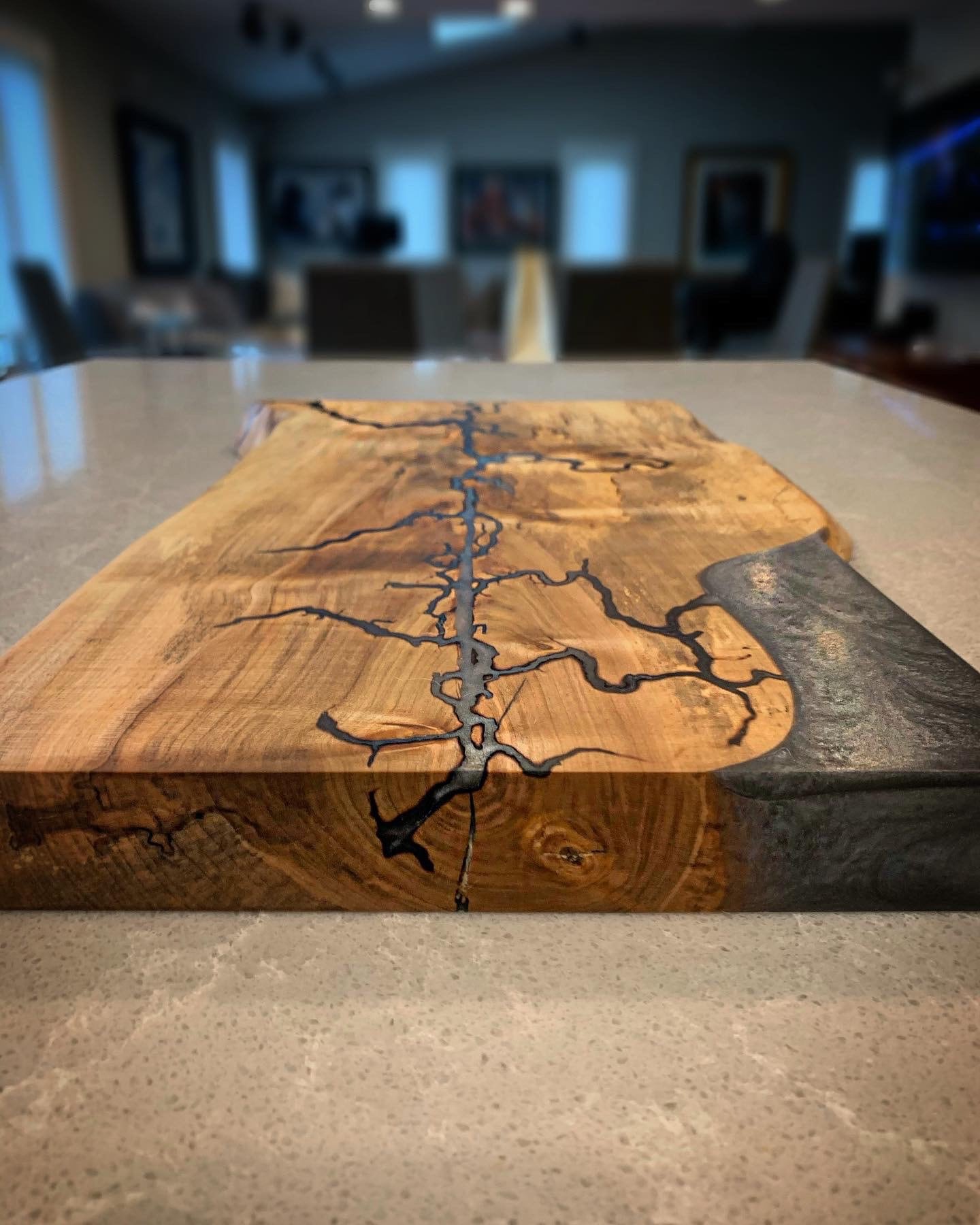 live Edge, Spalted Maple, Epoxy River, Cutting Board, Charcuterie Board