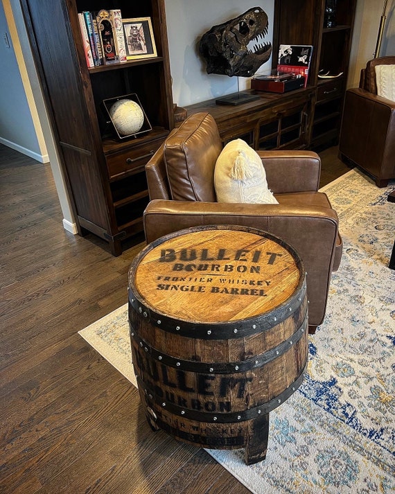 Round barrel end on sale table