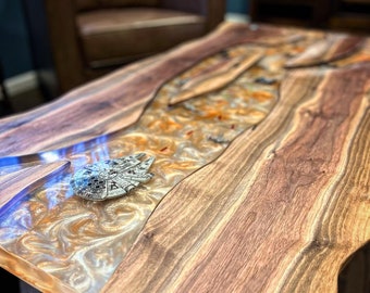 Star Wars Inspired Epoxy River Coffee Table ~ Ocean Table ~ Wood table ~ Resin table ~ Movie Prop Coffee Table