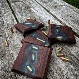 Bullet Casing ~ Poker Chip River Coasters ~ Shell Casing~ Drink ware